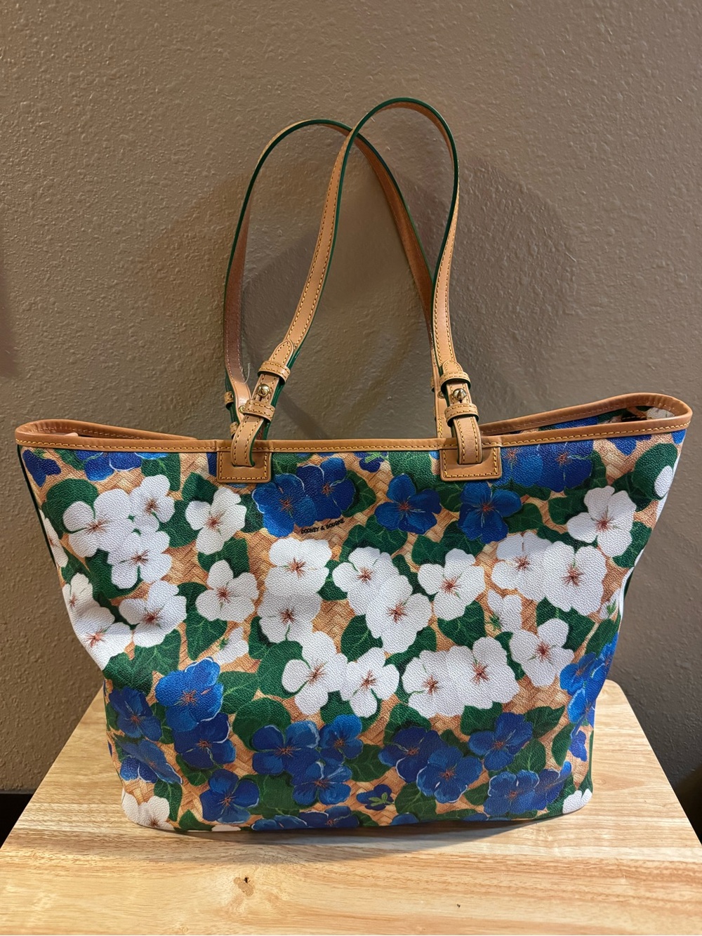 Dooney & Bourke Large Coated Cotton Floral Tote - Picture 2 of 14